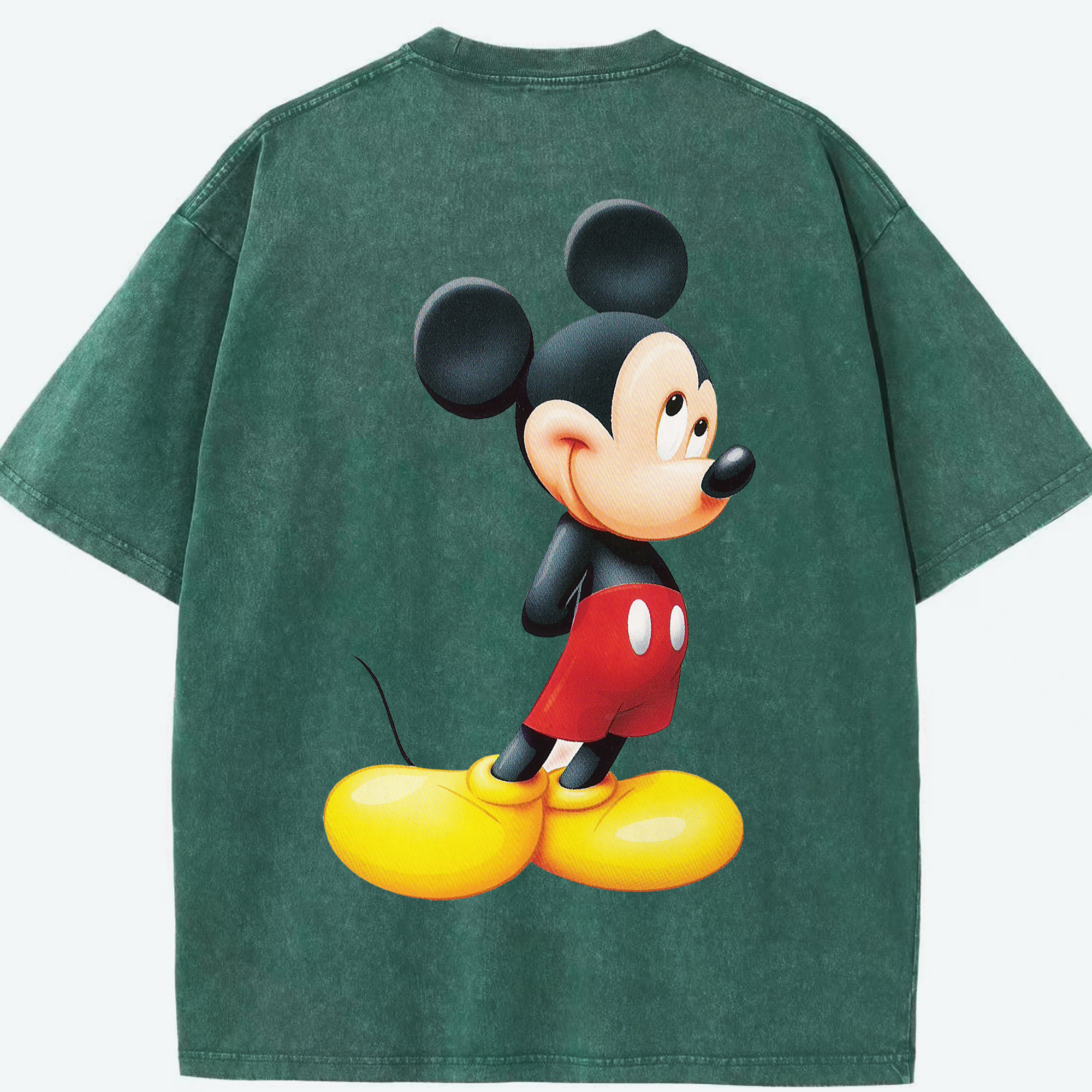 （画像用） ミッキーマウス Mickey Mouse 綿100% ヴィンテージ風 半袖Tシャツ（背面プリント）